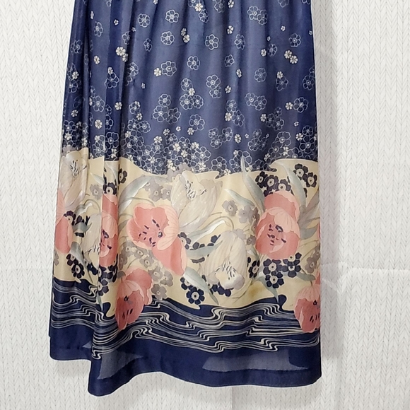 Vintage Semi Sheer Polyester Floral Dress SM/M - Picture 4 of 6